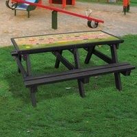 NBB Recycled Furniture NBB ABC Activity Top Recycled Plastic Table with Benches - Black