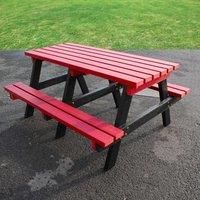 NBB Recycled Furniture NBB Junior Small 120cm Recycled Plastic Picnic Table - Cranberry Red