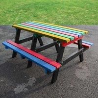 NBB Recycled Furniture NBB Junior Small 120cm Recycled Plastic Picnic Table - Multi-Coloured