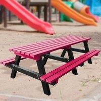 NBB Recycled Furniture NBB Junior Medium 150cm Recycled Plastic Picnic Table - Cranberry Red