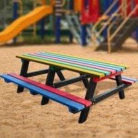NBB Recycled Furniture NBB Junior Medium 150cm Recycled Plastic Picnic Table - Mutli-Coloured
