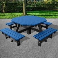 NBB Recycled Furniture NBB Junior 200cm Octagonal Recycled Plastic Picnic Table - Blue