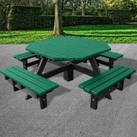 NBB Recycled Furniture NBB Junior 200cm Octagonal Recycled Plastic Picnic Table - Green