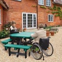 NBB Recycled Furniture NBB Recycled Plastic Octagonal Picnic Table with one Wheelchair Space - Green