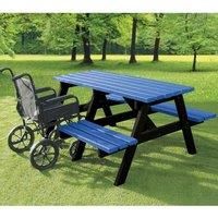 NBB Recycled Furniture NBB A-Frame Wheelchair Access Recycled Plastic Picnic Table - Blue