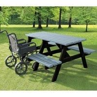NBB Recycled Furniture NBB A-Frame Wheelchair Access Recycled Plastic Picnic Table - Grey