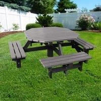 NBB Recycled Furniture NBB Recycled Plastic Octagonal 200cm Picnic Table - Grey