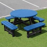 NBB Recycled Furniture NBB Recycled Plastic Round 200cm Picnic Table - Blue, Blue