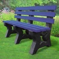 NBB Recycled Furniture NBB Recycled Plastic 2-3 Person Park Seat With Back - Blue