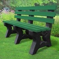 NBB Recycled Furniture NBB Recycled Plastic 2-3 Person Park Seat With Back - Green