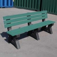 NBB Recycled Furniture NBB Recycled Plastic 3-4 Person Park Seat With Back - Green