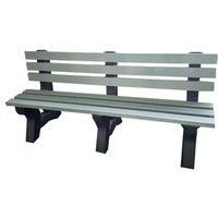 NBB Recycled Furniture NBB Recycled Plastic 3-4 Person Park Seat With Back - Grey