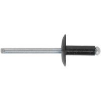 Sealey RAB4010L Aluminium Rivet Black Large Flange 4 x 10mm Pack of 200