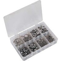 Sealey AB043SE O-Clip Single Ear Assortment 160pc Stainless Steel