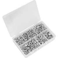 Sealey AB031FN DIN 6923 Metric Serrated Flange Nut Assortment, M5-M12, Silver, 390 Pieces