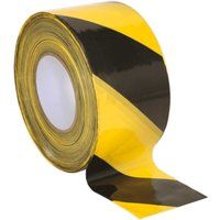 Sealey BTBY 80mm x 100m Black/Yellow Non-Adhesive Hazard Warning Barrier Tape