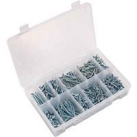 Sealey Self Tapping Screw Assortment 600pc Countersunk Pozi Zinc DIN 7982 - AB06