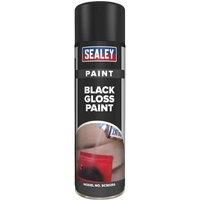 Sealey SCS025 Black Gloss Paint 500ml Pack of 6
