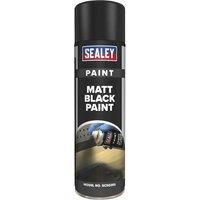 Sealey SCS026 Black Matt Paint 500ml Pack of 6