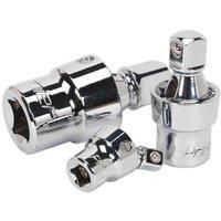 Sealey AK27371 Universal Socket Joint Set 1/4" 1/2" 3/8" Drive 3 Piece Set