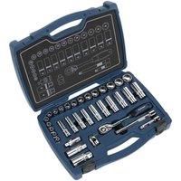 Sealey AK8991 Walldrive Metric Socket Set, 3/8" Square Drive, 6PT, 34 Pieces