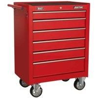 AP226 Rollcab 6 Drawer with Ball Bearing Slides  Red  Sealey