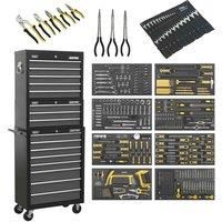 Sealey AP35TBCOMBO Tool Chest Combination 16 Drawer with Ball Bearing Slides - Black/Grey & 420pc Tool Kit