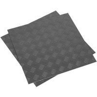Sealey FT1S 457.2 x 457.2mm Vinyl Floor Tile with Peel & Stick Backing - Silver Treadplate Finish - Pack of 16