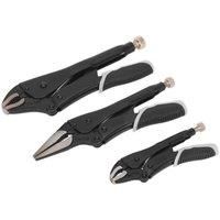 Sealey AK6863B Locking Pliers Set 3pc Quick Release Black Series