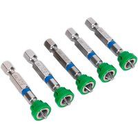 Sealey Premier Power Tool Bit Pozi #2 with Magnetic Holder S2 50mm Pack of 5