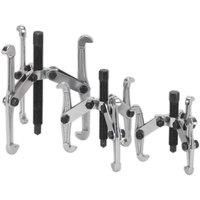 Sealey VS77 3pc Triple Leg Gear Puller 75 & 100 & 150mm Reach Chrome Plated Set