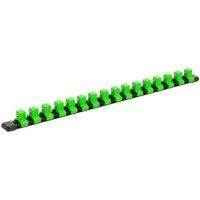 Sealey AK27054HV Socket Retaining Rail with 16 Clips, 1/2" Sq Drive , Green