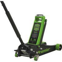 Sealey 4 Tonne Low Profile Trolley Jack, Car Jack, with Rocket Lift - Green - 4040AG