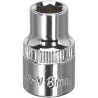 Sealey Premier WallDriveÂ® Socket 8mm 3/8"Sq Drive Fully Polished