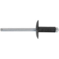 Sealey RAB4814L Aluminium Rivet Black Large Flange 4.8 x 14mm 200pk