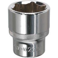 Sealey Premier WallDriveÂ® Socket 25mm 1/2"Sq Drive Fully Polished