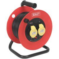 Sealey - CR12515 Cable Reel 25m 2 x 110V 1.5mmÂ² Heavy-Duty Thermal Trip