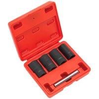 Sealey Locking Wheel Nut Removal Set 5pc 1/2"Sq Drive SX201