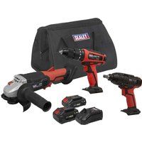 Sealey CP20VCOMBO1 20V 2x3.0Ah Cordless Combo 3pc Kit