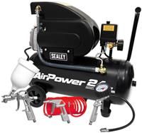 Sealey SAC2420APK 24ltr Direct Drive Compressor 2hp with 4pc Air Accessory Kit