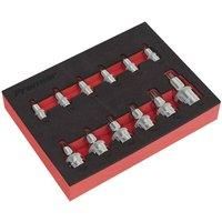 Sealey AK6245 12PC 1/4", 3/8" & 1/2"Sq Drive TRX-Star* Socket Bit Set - Stubby