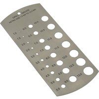 Sealey Drill Gauge Metric 1-13mm Stainless Steel Measuring Size Guide Checker