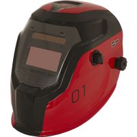 Sealey Welding Helmet Auto Darkening - Shade 9-13 - Red - PWH1