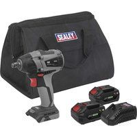 Sealey CP20VIWXKIT Brushless Impact Wrench Kit 1/2"Sq Drive 20V - 2 Batteries