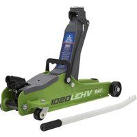 Sealey 1020LEHV 2 Tonne Low Entry Short Chassis Hi-Vis Green Trolley Jack