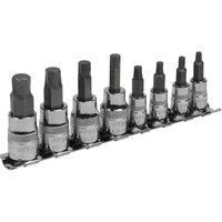 Sealey AK65602 Hex Socket Bit Set Lock-On 8pc 1/4" & 3/8"Sq Drive - Imperial