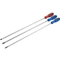 Sealey S0895 Extra-Long Screwdriver Set, Pack of 3