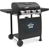 Dellonda DG14 3 Burner Gas Piezo Ignition BBQ Grill Gloss Enamel Coating