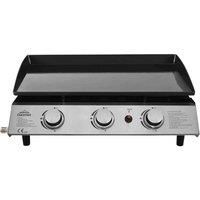 Dellonda 3 Burner Portable Gas Plancha 7.5kW Hot Plate BBQ Griddle, S/Steel