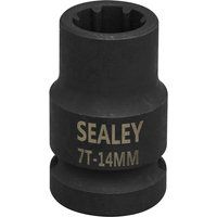 Sealey VS0985 1/2inSq Drive 14mm Square Ribe 7pt Brake Caliper Socket